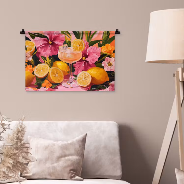 Wandkleed - Drink - Bloemen - Yellow — 2