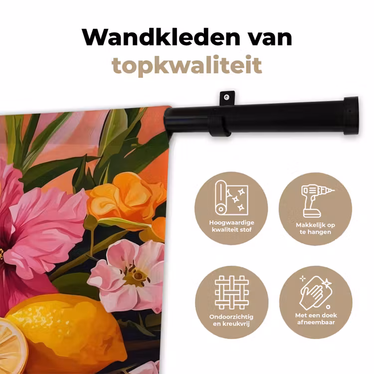 Wandkleed - Drink - Bloemen - Yellow — 3