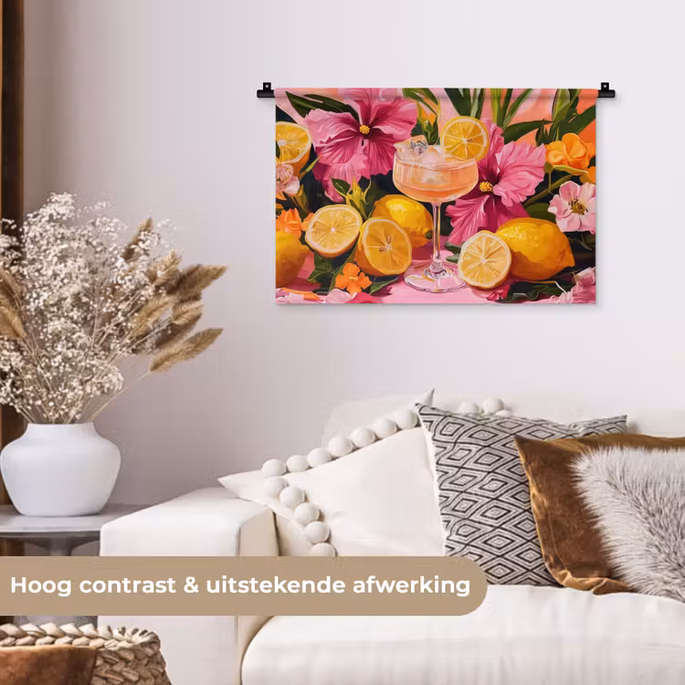 Wandkleed - Drink - Bloemen - Yellow — 4