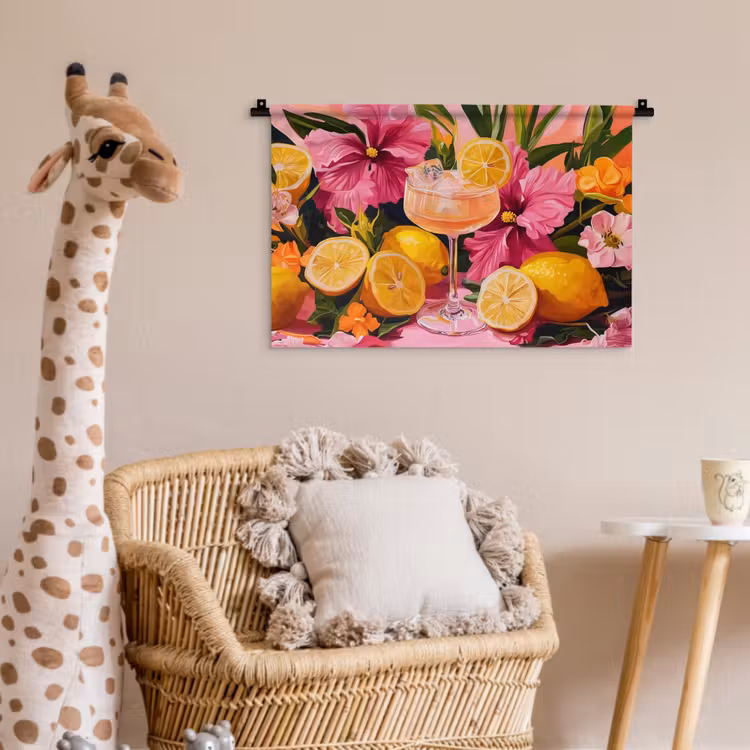 Wandkleed - Drink - Bloemen - Yellow — 5