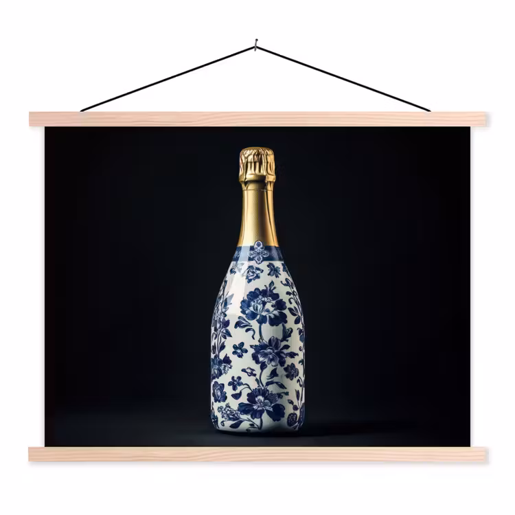 Schoolplaat - Champagne - Bloemen - Goud - Chique