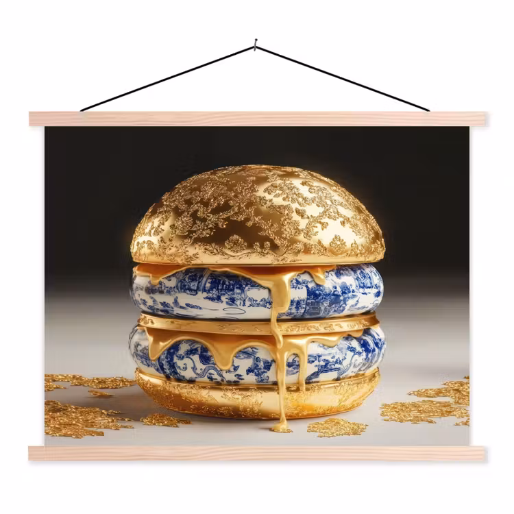 Schoolplaat -  Delftsblauw - Goud - Burger
