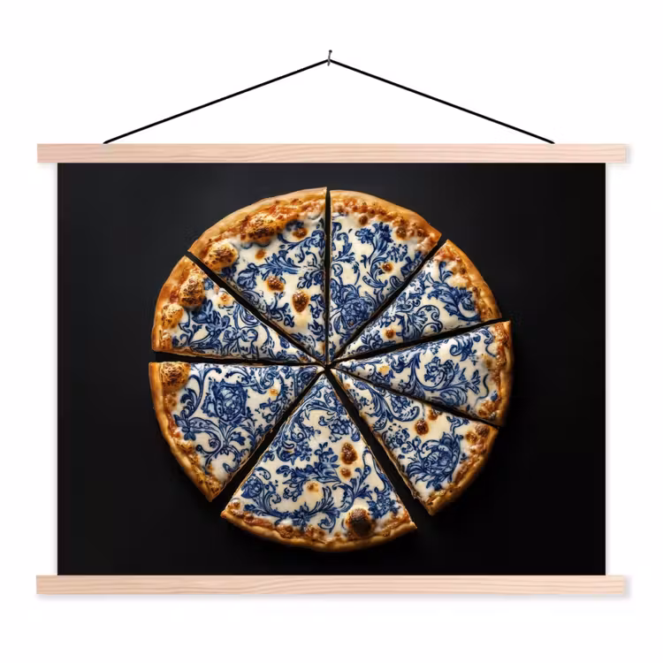 Schoolplaat - Pizza - Eten - Delftsblauw