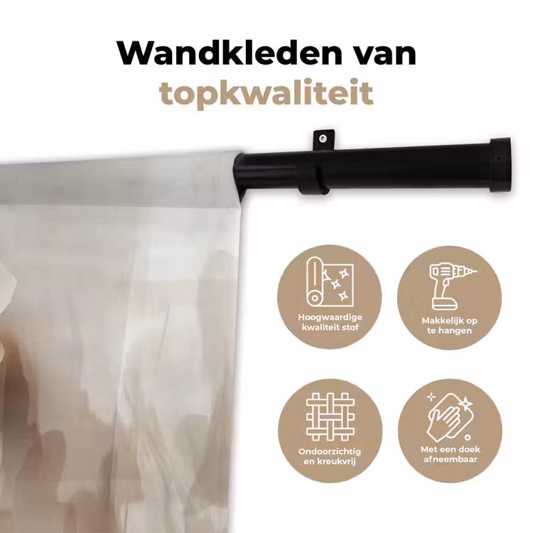 Wandkleed - Bloem - Beige - Verf - Schaduw — 3