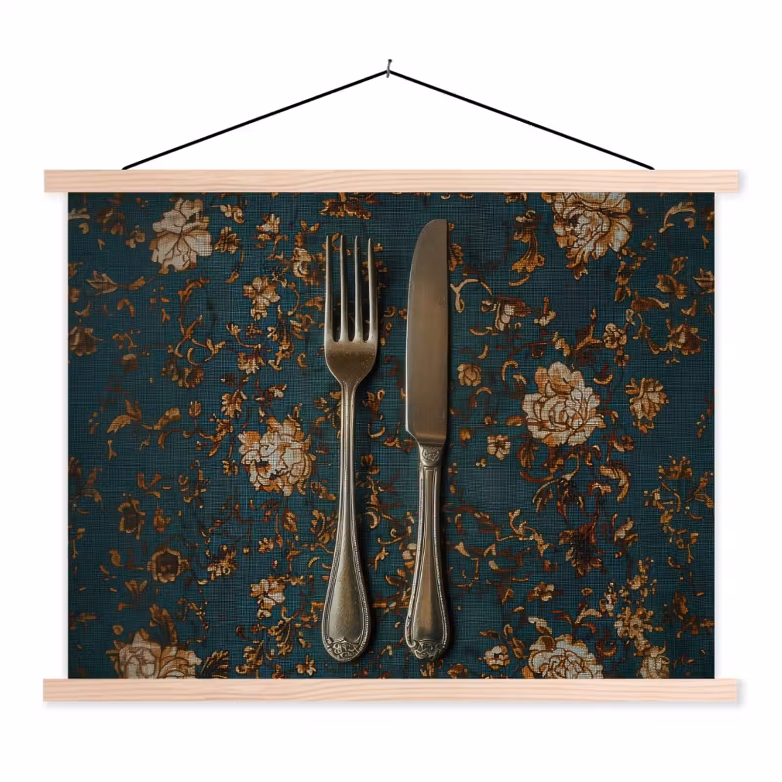 Schoolplaat - Bloemen - Goud - Bestek — 1