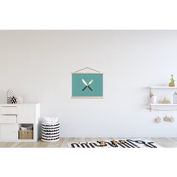 Schoolplaat - Illustratie - Blauw - Bestek — 3