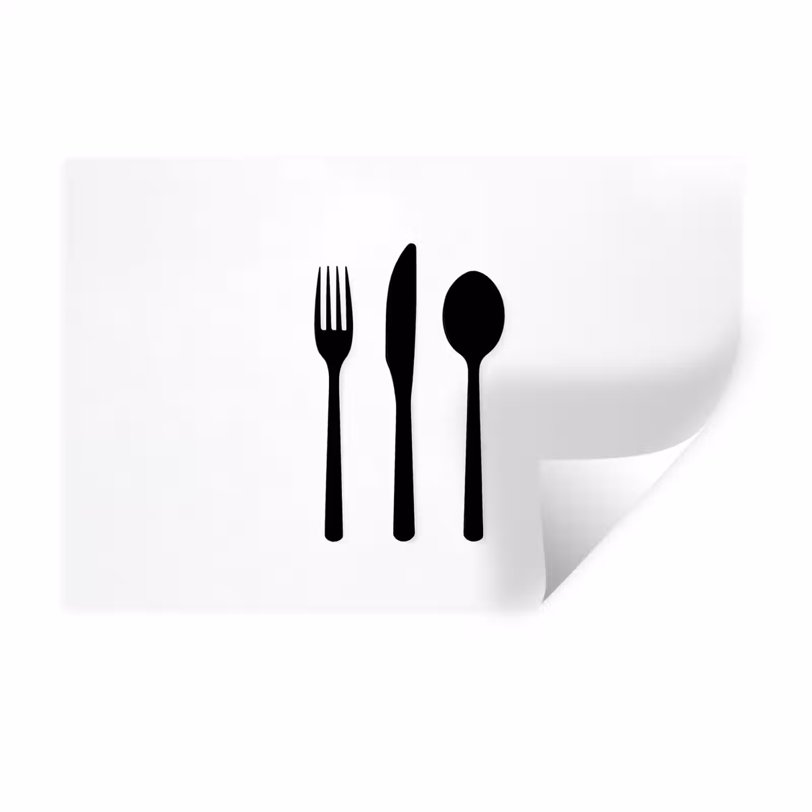 Muursticker - Bestek - Zwart - Simpel — 1