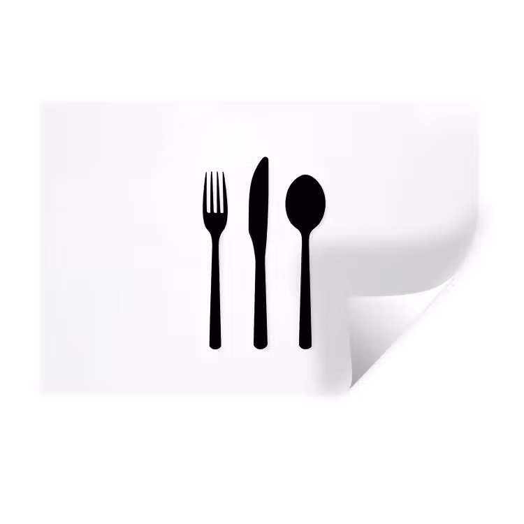 Muursticker - Bestek - Zwart - Simpel — 1