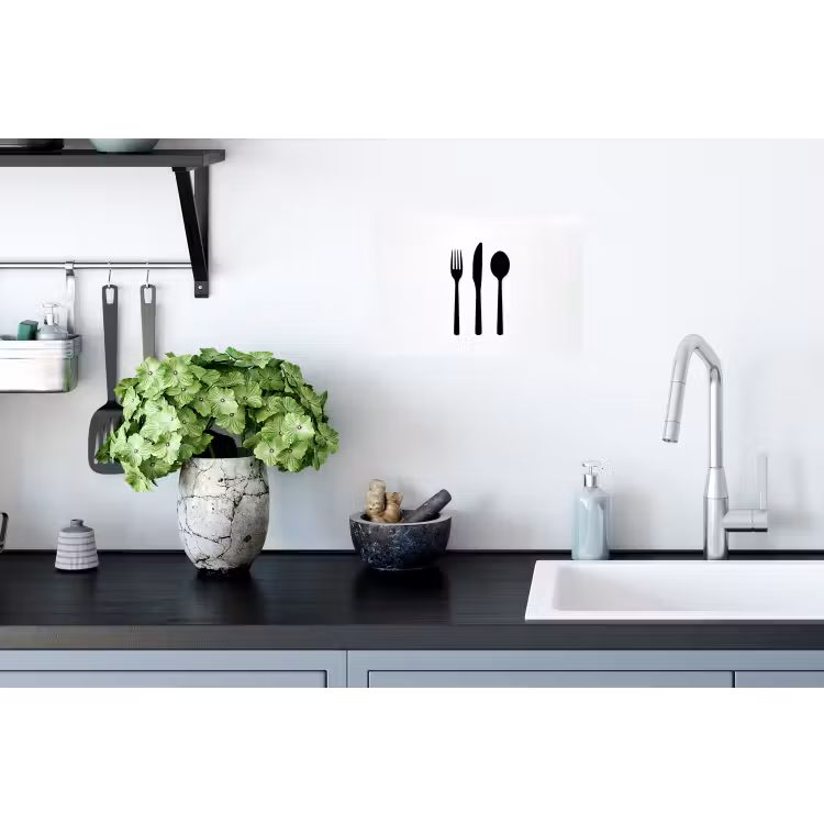 Muursticker - Bestek - Zwart - Simpel — 2