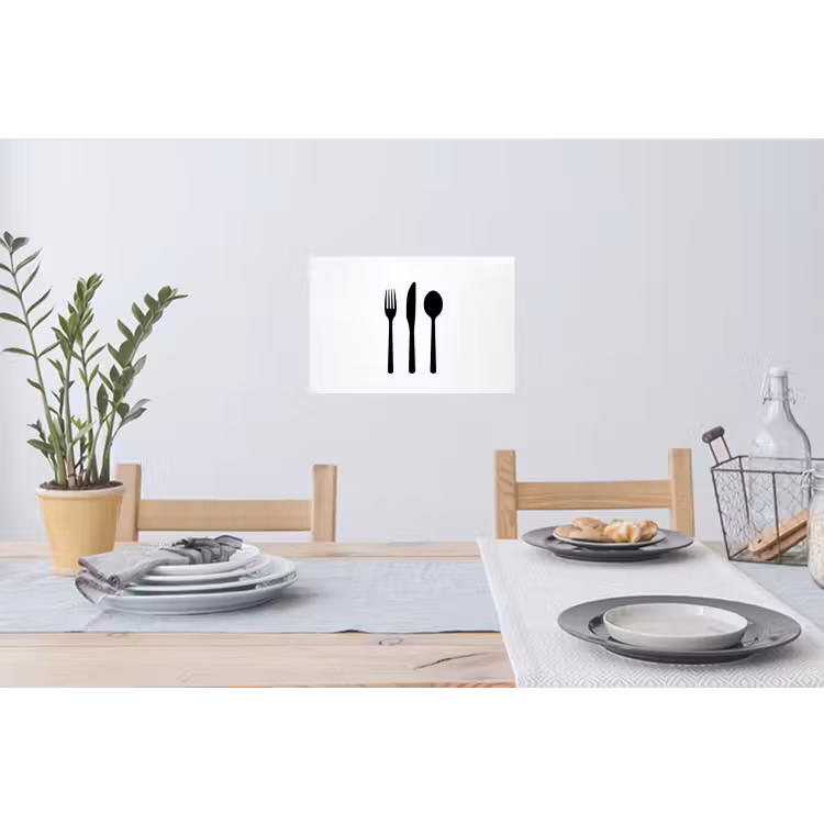 Muursticker - Bestek - Zwart - Simpel — 3