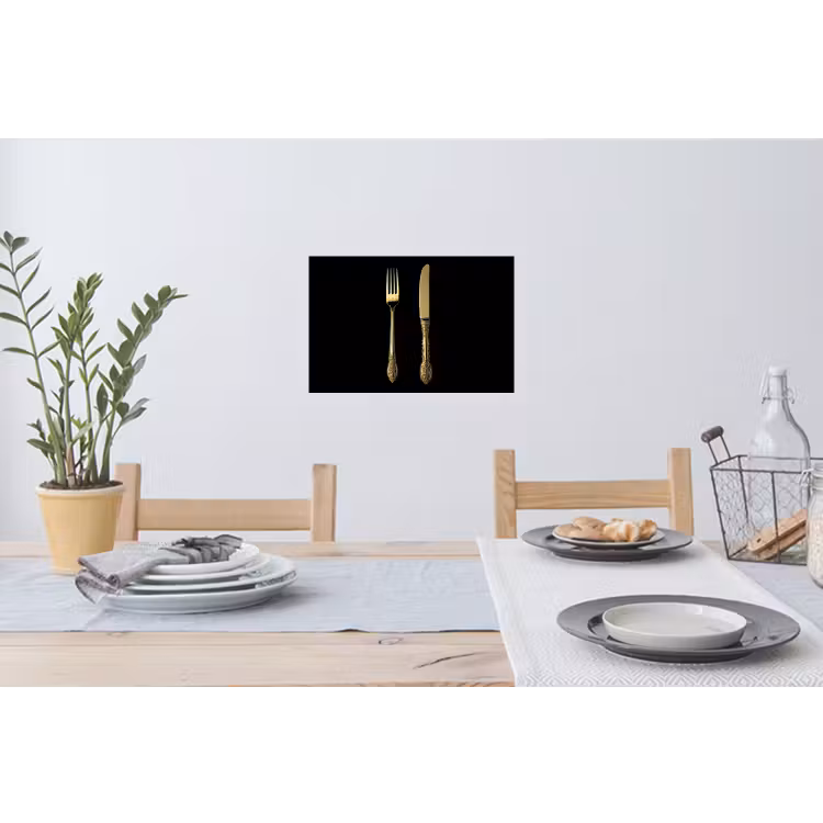 Muursticker - Goud - Vork - Mes — 3