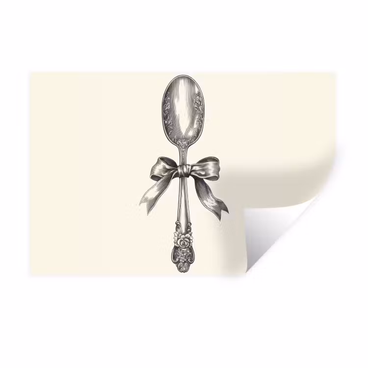 Muursticker - Lepel - Strik - Grijs — 1