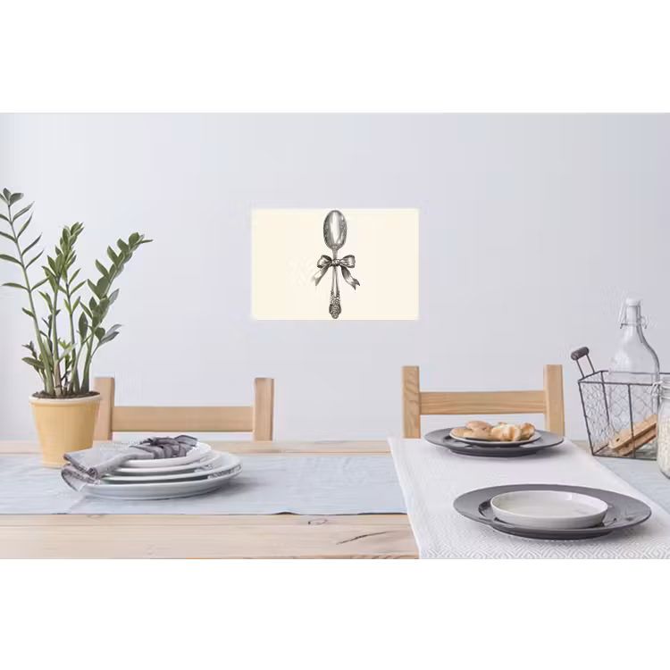 Muursticker - Lepel - Strik - Grijs — 3