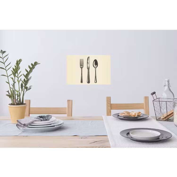 Muursticker - Zwart - Illustratie - Bestek — 3