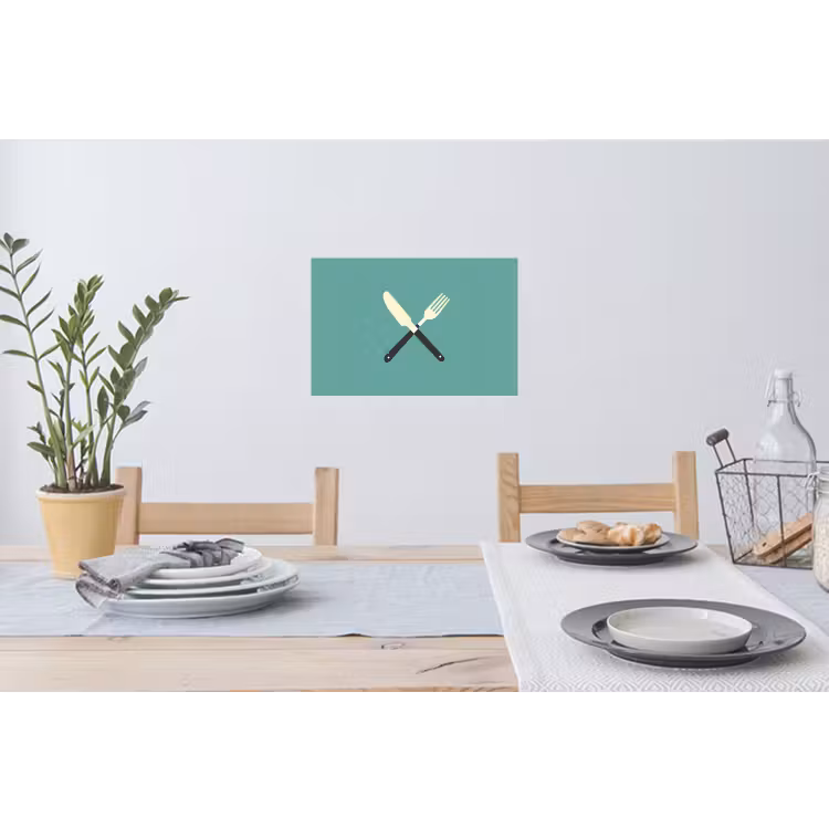 Muursticker - Illustratie - Blauw - Bestek — 3