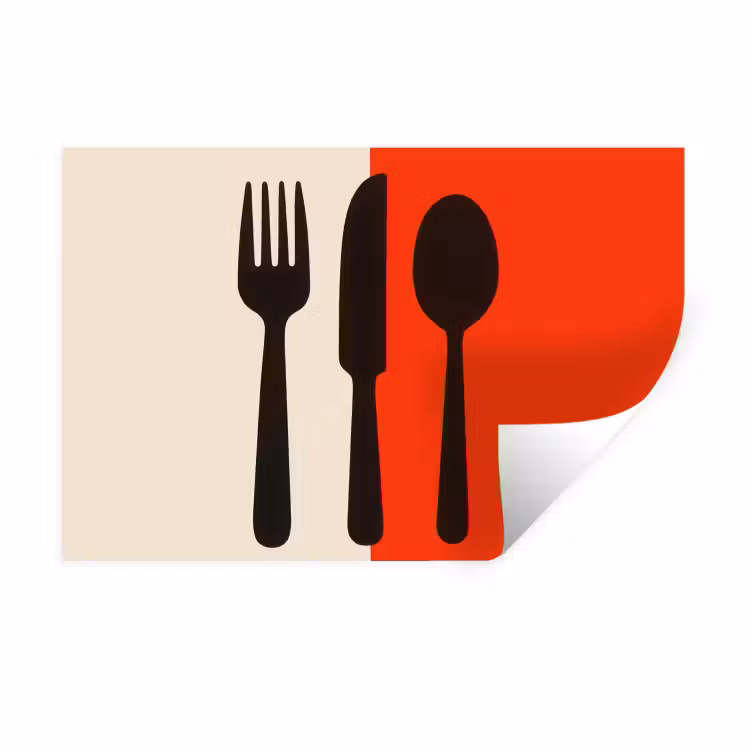 Muursticker - Bestek - Rood - Wit — 1
