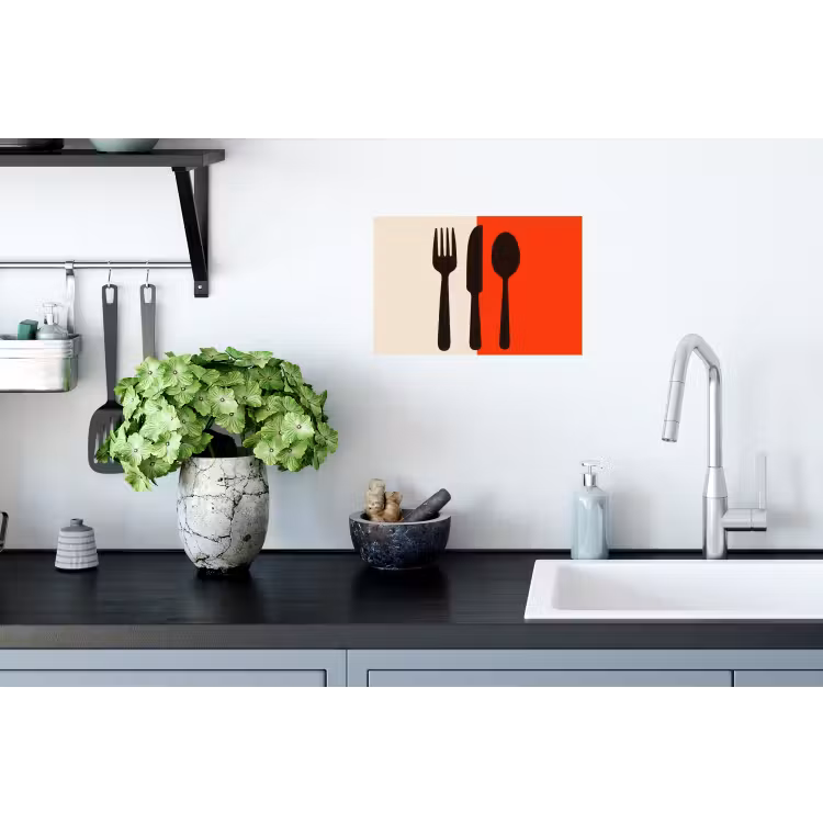 Muursticker - Bestek - Rood - Wit — 2