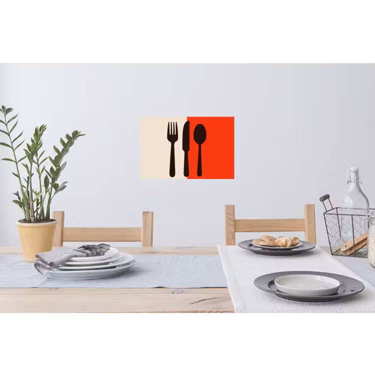 Muursticker - Bestek - Rood - Wit — 3