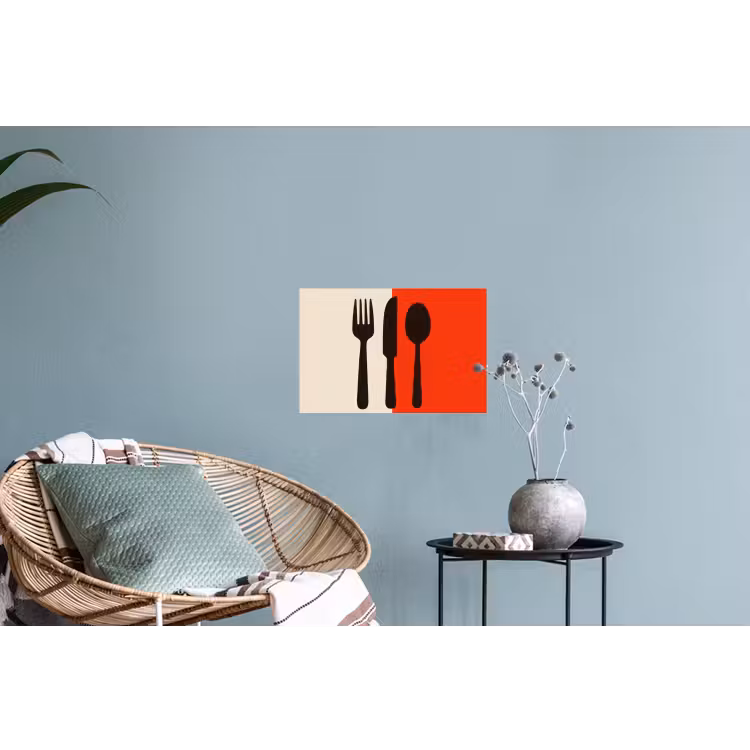 Muursticker - Bestek - Rood - Wit — 4