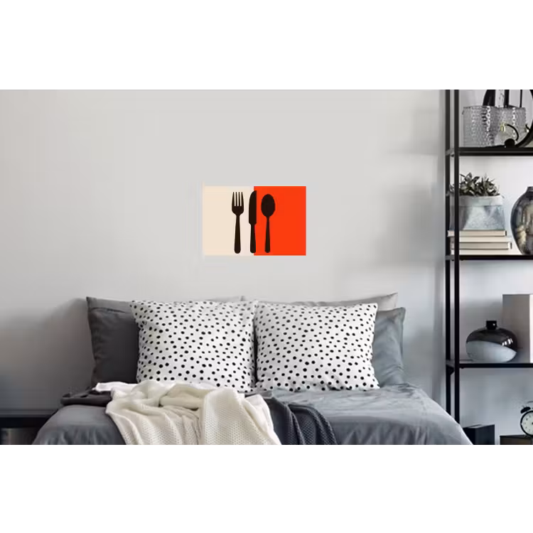 Muursticker - Bestek - Rood - Wit — 5