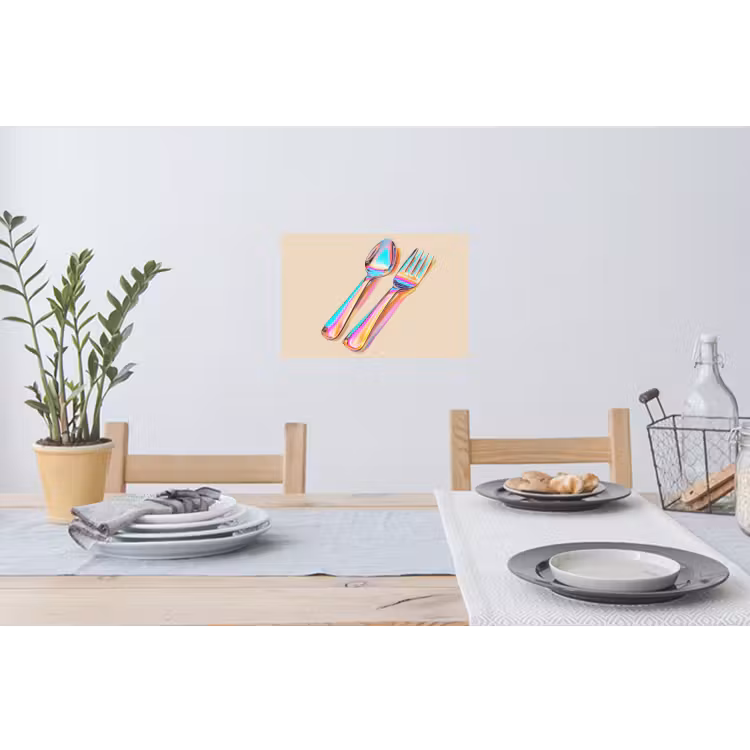 Muursticker - Regenboog - Lepel - Vork — 3