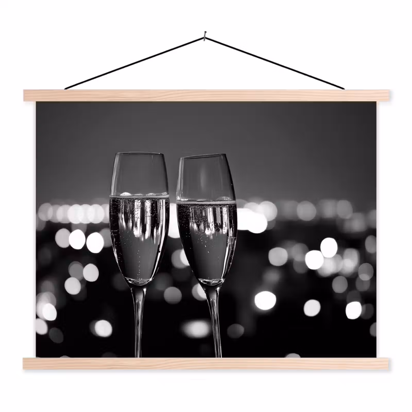 Schoolplaat - Bubbels - Proosten - Champagneglazen - Stadslichten — 1