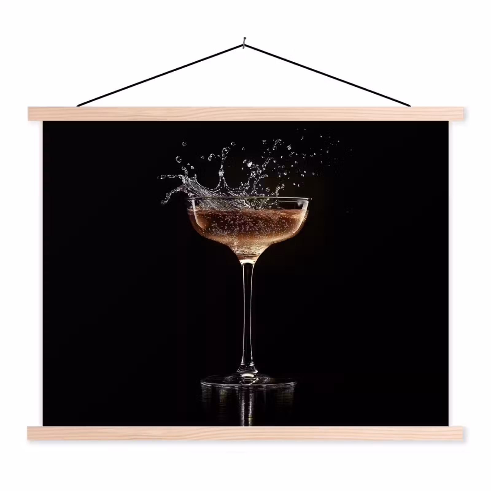 Schoolplaat - Cocktail - Zwart - Spetters - Glas — 1