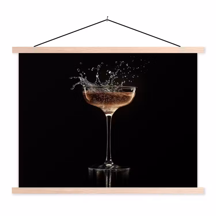 Schoolplaat - Cocktail - Zwart - Spetters - Glas — 1