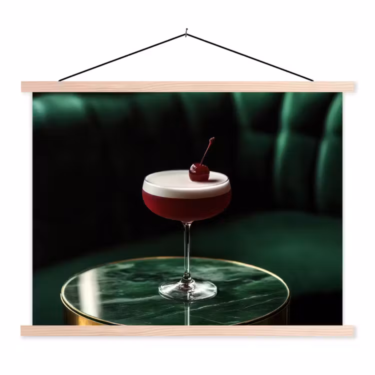 Schoolplaat - Kers - Cocktail - Rood - Marmer — 1