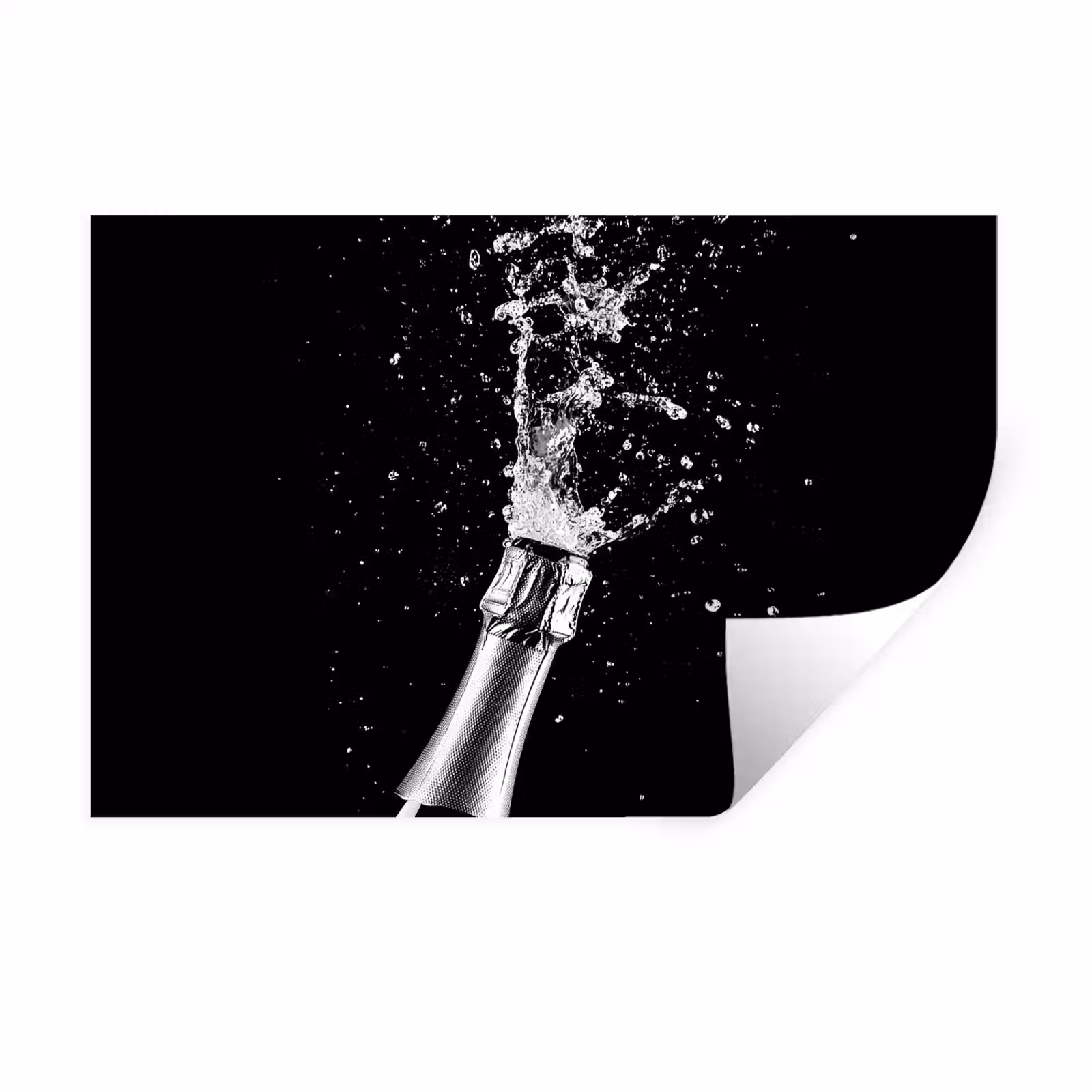Muursticker - Champagne - Zwart - Spetters - Popping — 1