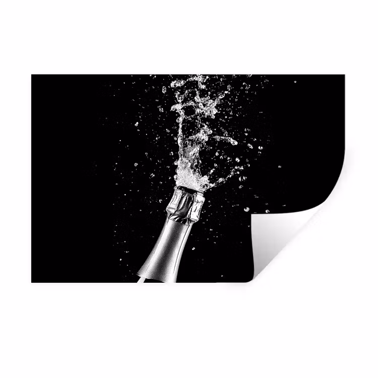 Muursticker - Champagne - Zwart - Spetters - Popping — 1