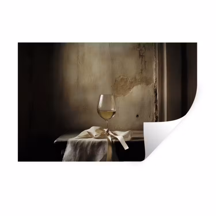 Muursticker - Strik - Beige - Witte - Wijn — 1
