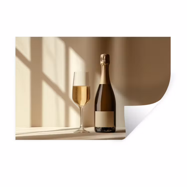 Muursticker - Champagne - Beige - Schaduw - Bubbels — 1