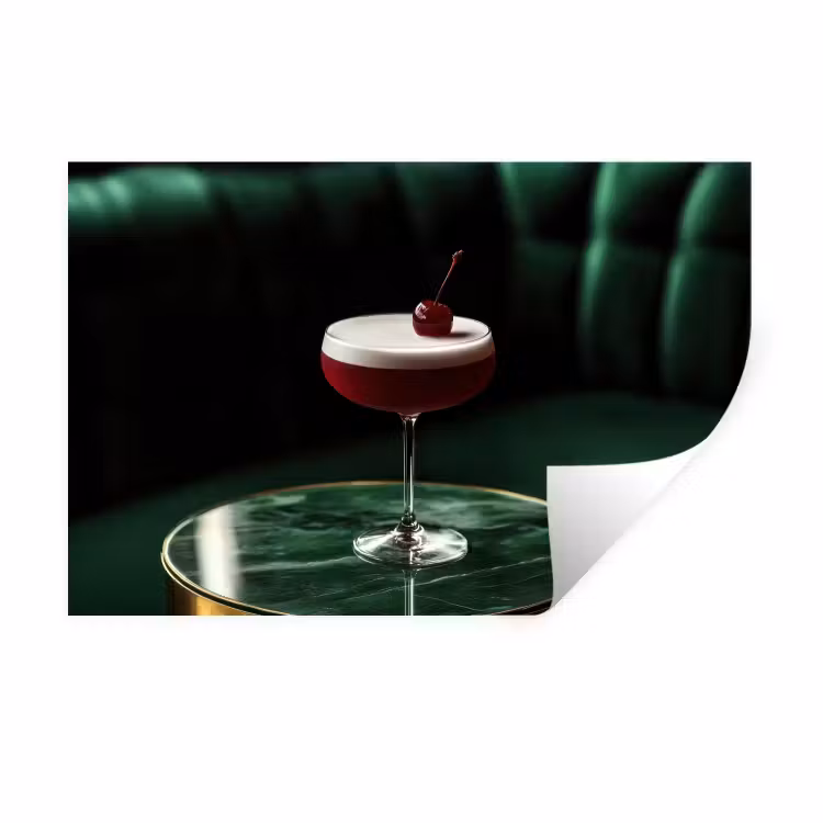 Muursticker - Kers - Cocktail - Rood - Marmer — 1