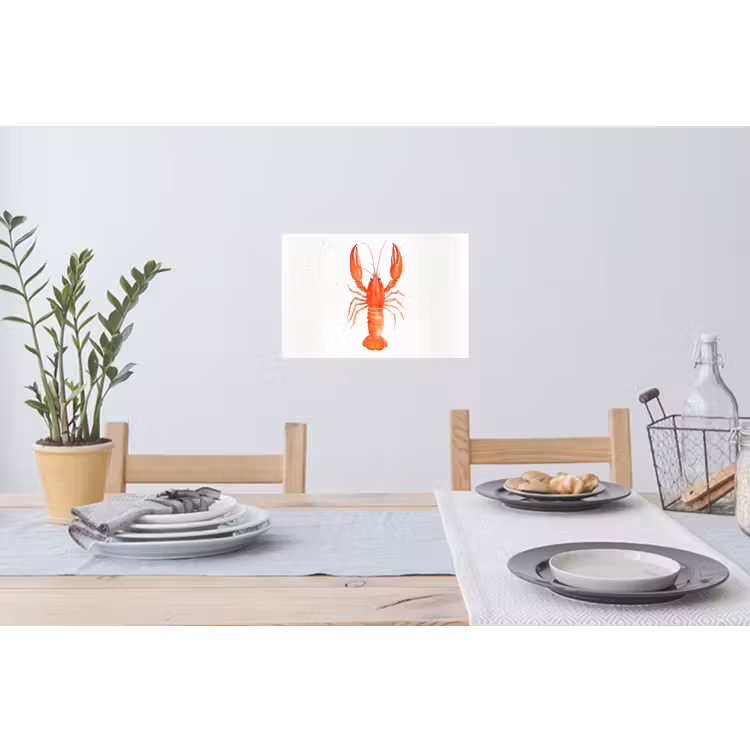 Muursticker - Kreeft - Waterverf - Aquarel - Oranje — 3