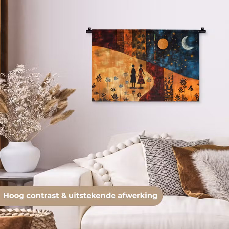 Wandkleed - Silhouetten - Abstract - Zon - Maan — 4