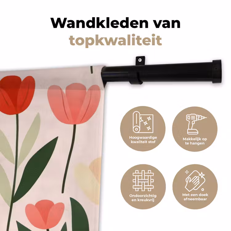 Wandkleed - Tulpen - Modern - Roze — 3