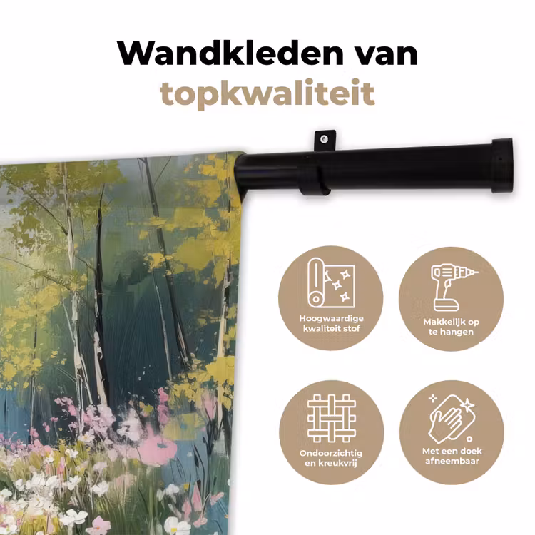 Wandkleed - Bos - Schilderstijl - Kleurrijk — 3