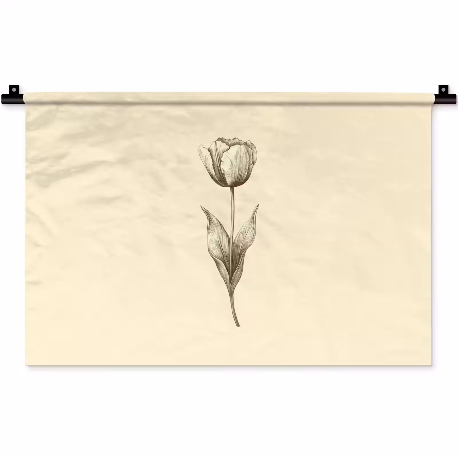 Wandkleed - Illustratie - Tulp - Zwart — 1