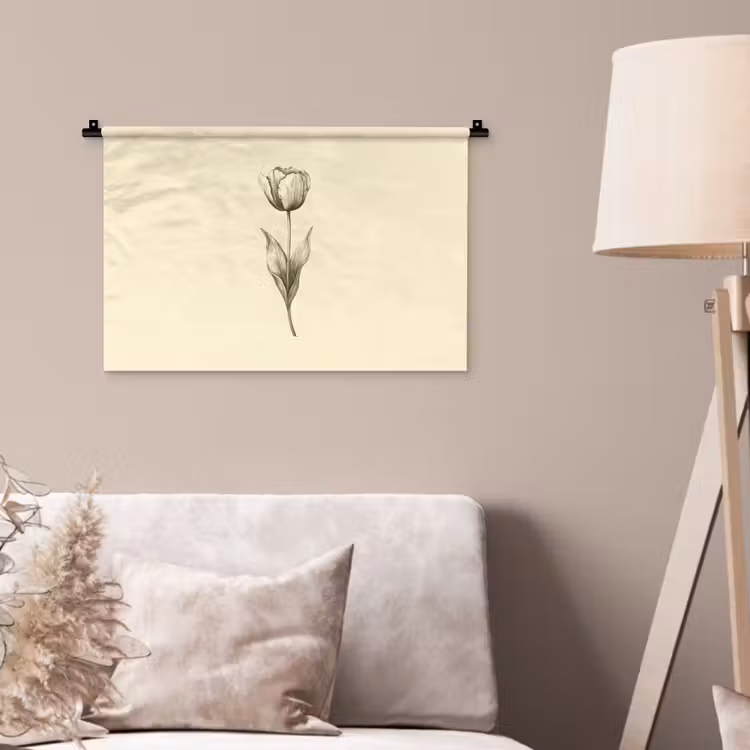 Wandkleed - Illustratie - Tulp - Zwart — 2