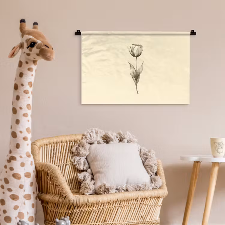 Wandkleed - Illustratie - Tulp - Zwart — 5