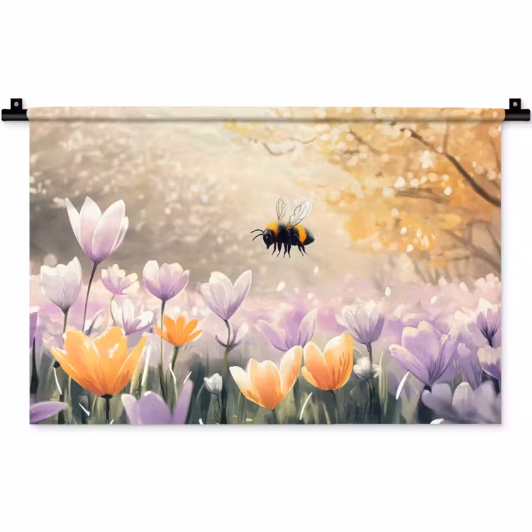 Wandkleed - Viooltjes - bij - Zonlicht — 1