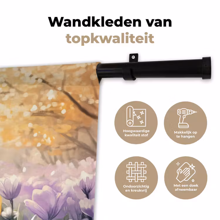 Wandkleed - Viooltjes - bij - Zonlicht — 3