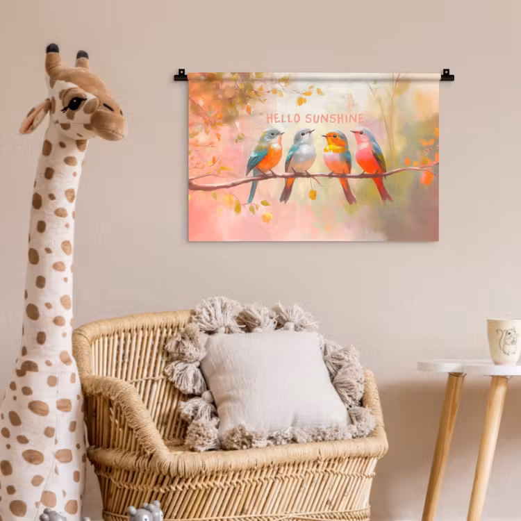 Wandkleed - Vogels - Tak - Quote - Roze — 5