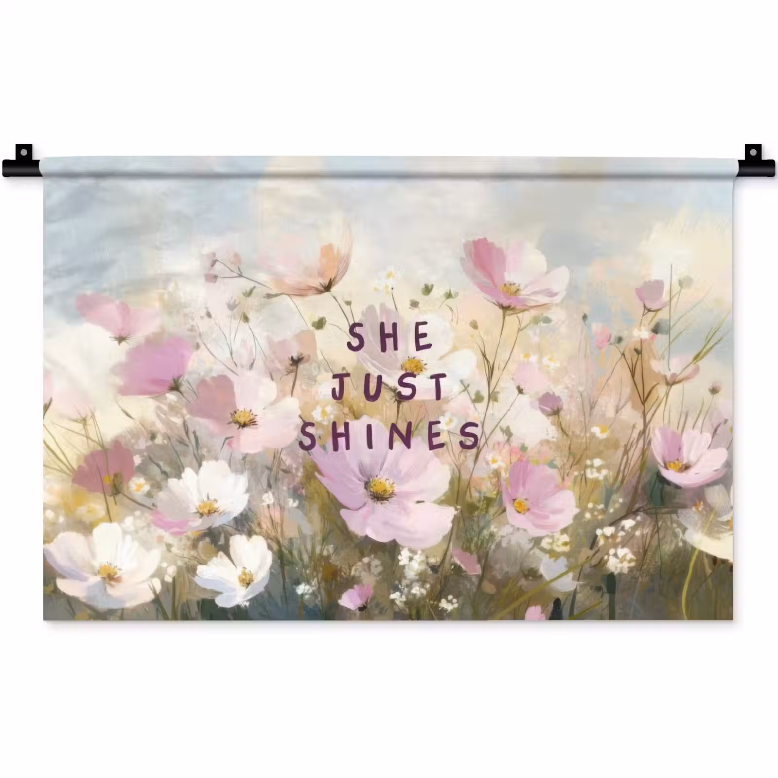 Wandkleed - Quote - Bloemen - Schilderachtig — 1
