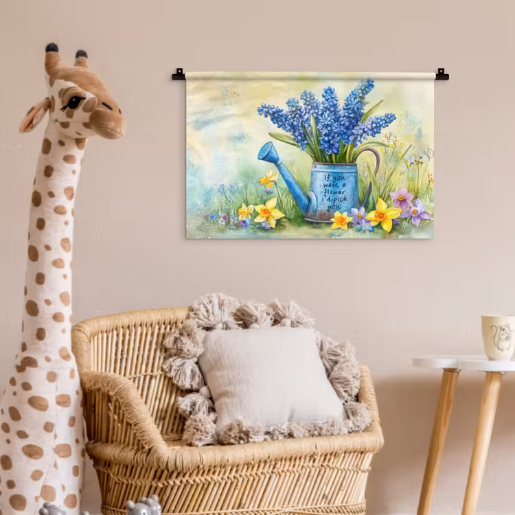 Wandkleed - Lavendelbloemen - Quote - Gieter — 5