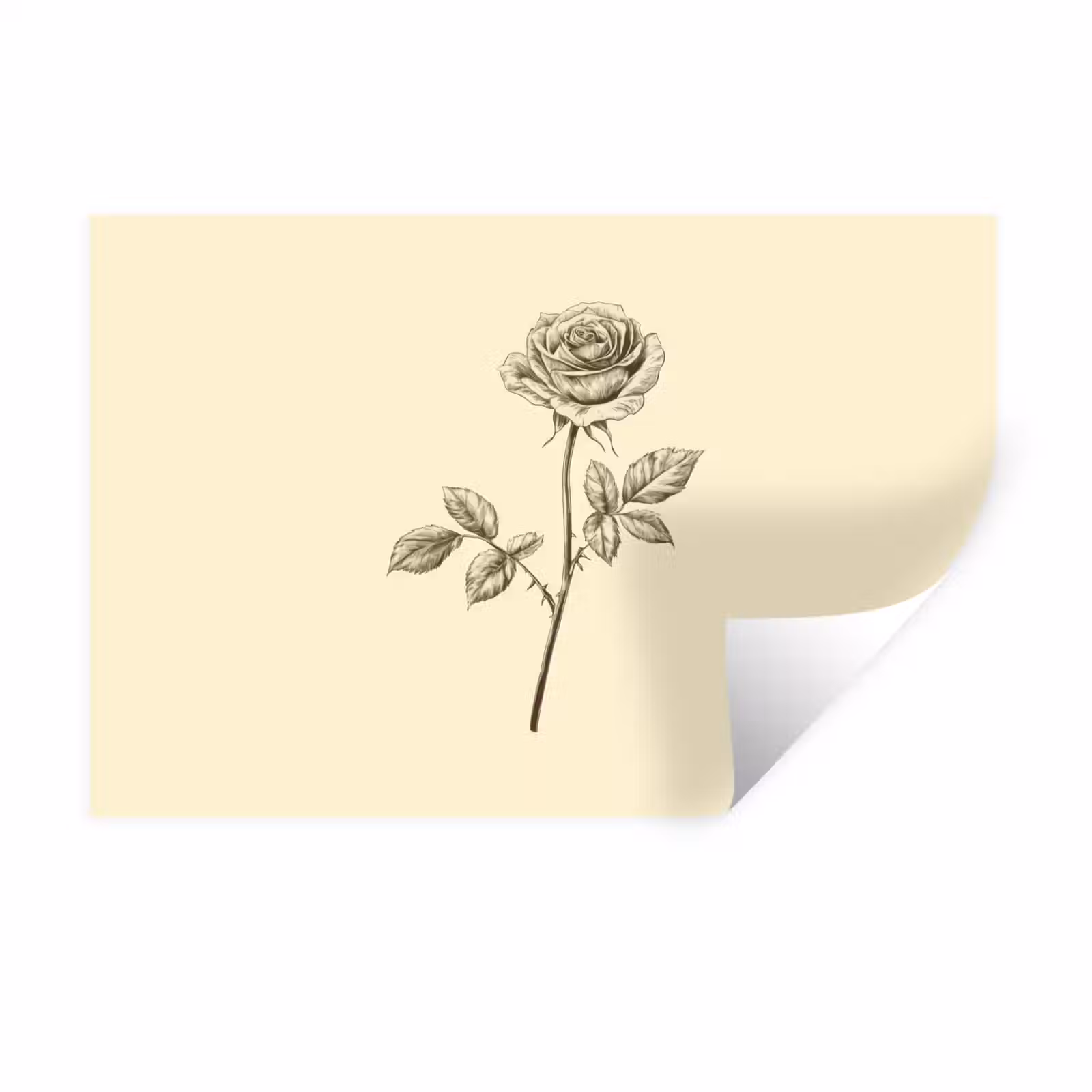 Muursticker - Illustratie - Zwart - Roos — 1