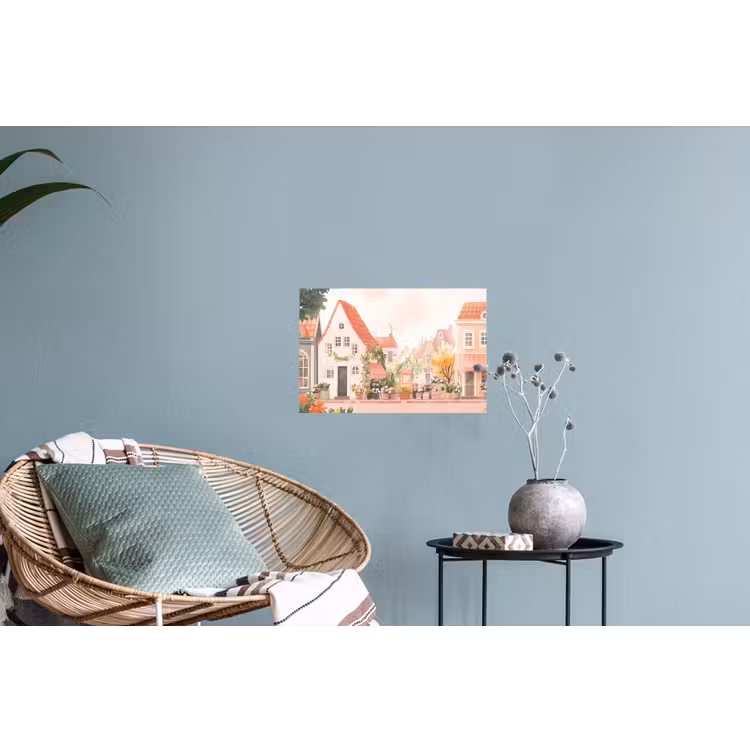 Muursticker - Bloemen - Huizen - Dorp — 4