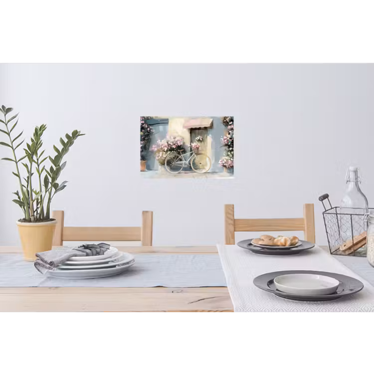 Muursticker - Fiets - Pastelkleuren - Bloemen — 3