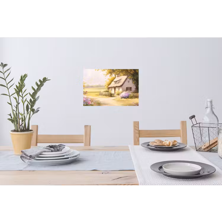 Muursticker - Huisje - Hout - Bloemen — 3